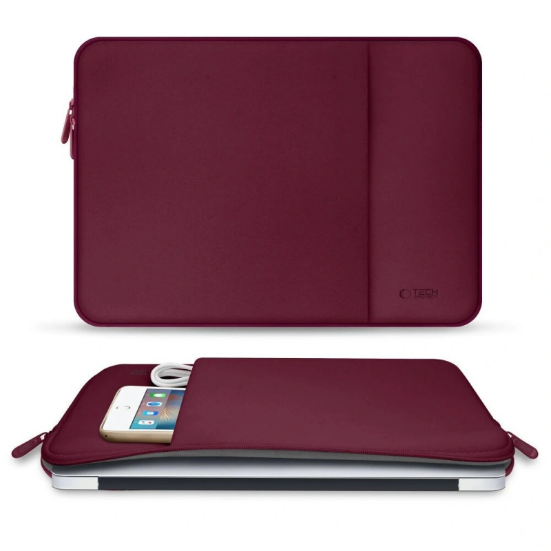 Tech-Protect neopreno nešiojamojo kompiuterio dėklas 14", bordinė spalva