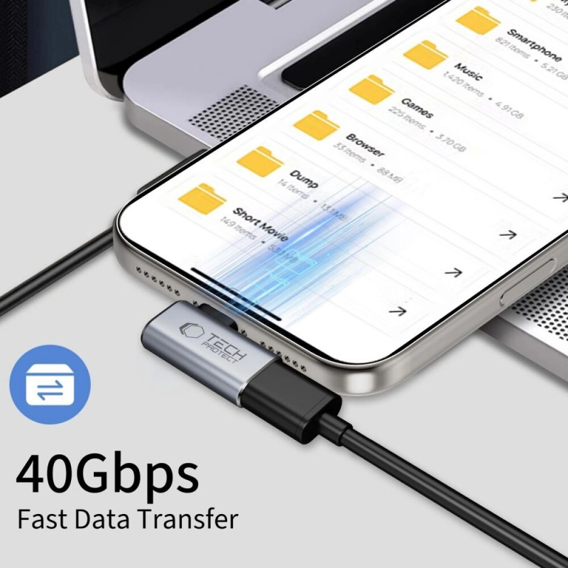 Tech-Protect UltraBoost AA01 kampuotas USB-C adapteris, pilkas