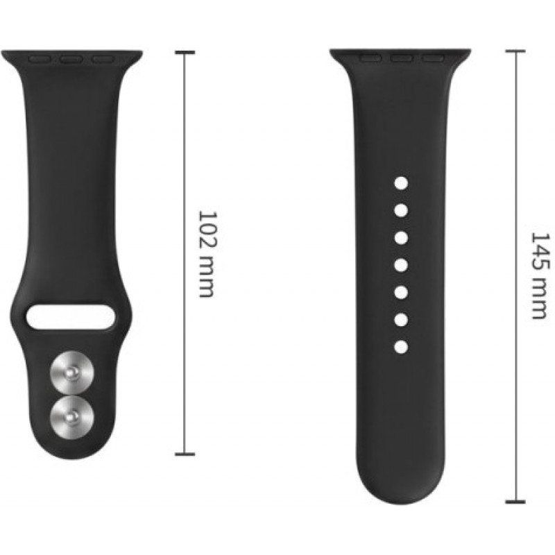 Tech-Protect silikoninė apyrankė, skirta Apple Watch 8 / 9 / 10 / 11 / 12 / SE / Ultra 44/45/46/49 mm, juoda