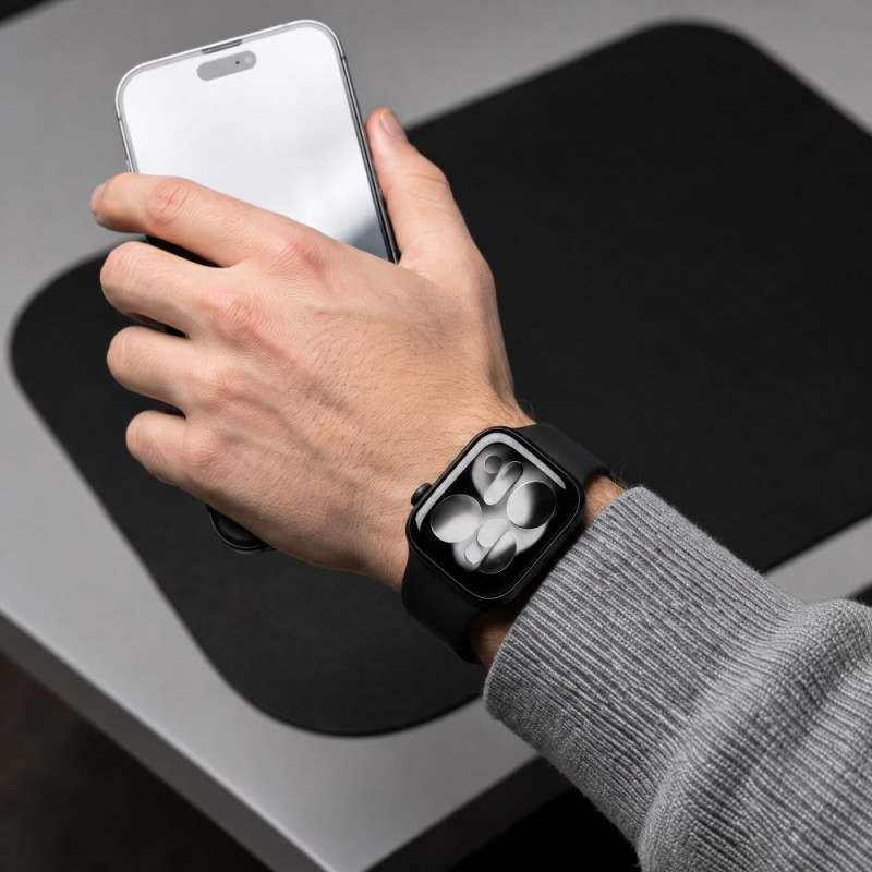 Tech-Protect silikoninė apyrankė, skirta Apple Watch 8 / 9 / 10 / 11 / 12 / SE / Ultra 44/45/46/49 mm, juoda