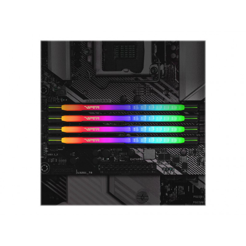 Patriot Extreme Performance Viper Steel RGB DDR4 DIMM 16 GB, DDR4-3200, juodas