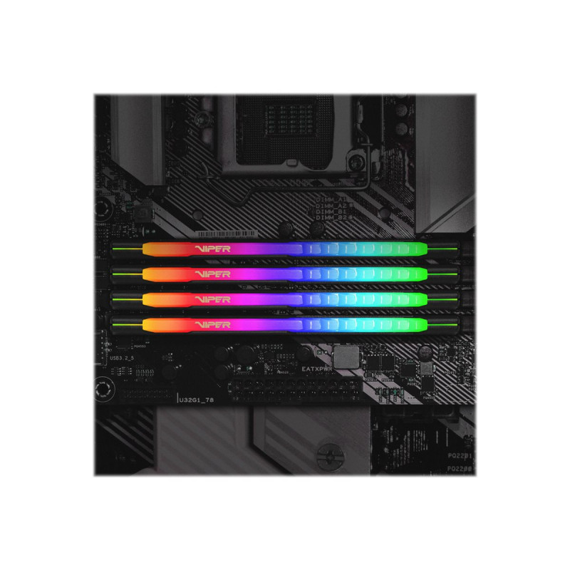 Patriot Extreme Performance Viper Steel RGB DDR4 DIMM 16 GB, DDR4-3200, juodas