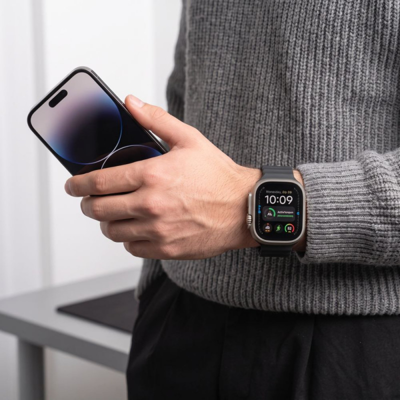 Tech-Protect Silicone Line Apple Watch 8 / 9 / 10 / 11 / 12 / SE / Ultra 44/45/46/49 mm apyrankė, juoda
