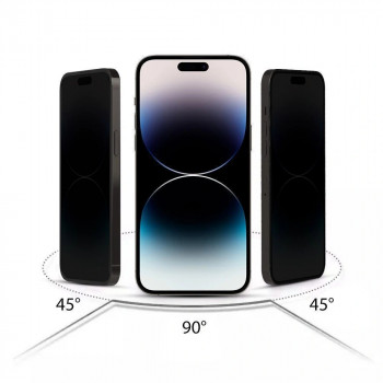 Tech-Protect Anti Spy Glass Pro+ privatumo grūdintas stiklas, skirtas Apple iPhone 17e / 16e / 14 / 13 Pro / 13 (2 vnt.), juodas