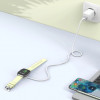 Tech-Protect MC02 UltraBoost magnetinis įkroviklio USB-C kabelis 100 cm, skirtas Apple Watch, baltas