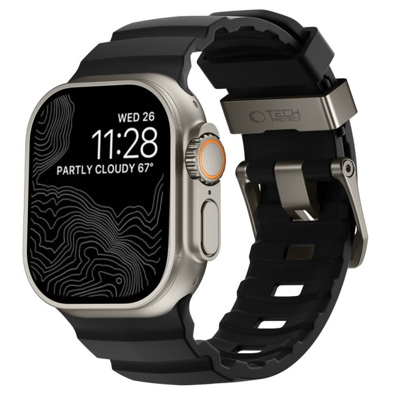Tech-Protect Motion Apple Watch 8 / 9 / 10 / 11 / 12 / SE / Ultra 44/45/46/49 mm apyrankė, juoda