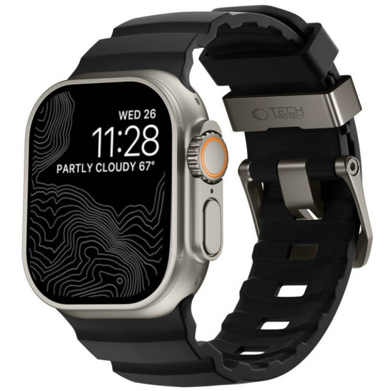 Tech-Protect Motion Apple Watch 8 / 9 / 10 / 11 / 12 / SE / Ultra 44/45/46/49 mm apyrankė, juoda
