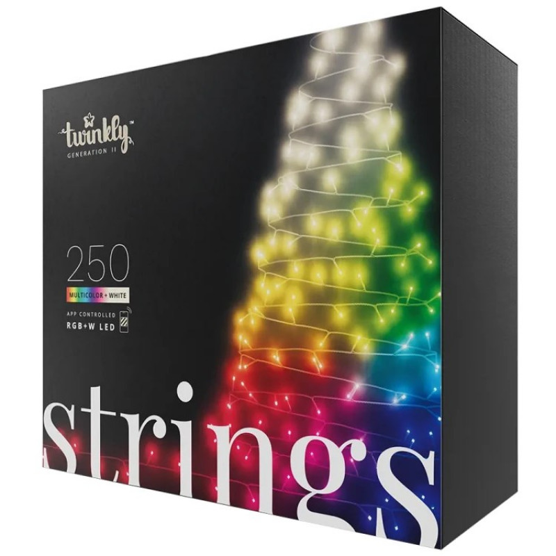 Twinkly Strings 250 LED šviesos girlianda TWS250SPP-TEU, 5 mm RGBW, permatoma