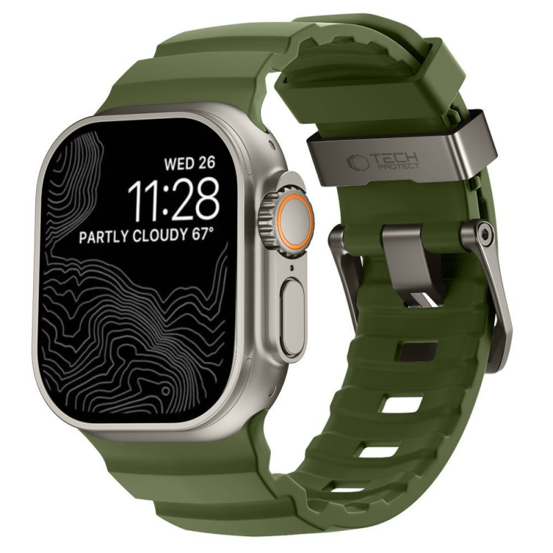 Tech-Protect Motion Apple Watch 8 / 9 / 10 / 11 / 12 / SE / Ultra 44/45/46/49 mm apyrankė, Tactical Green