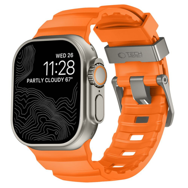 Tech-Protect Motion Apple Watch 8 / 9 / 10 / 11 / 12 / SE / Ultra 44/45/46/49 mm apyrankė, Signal Orange