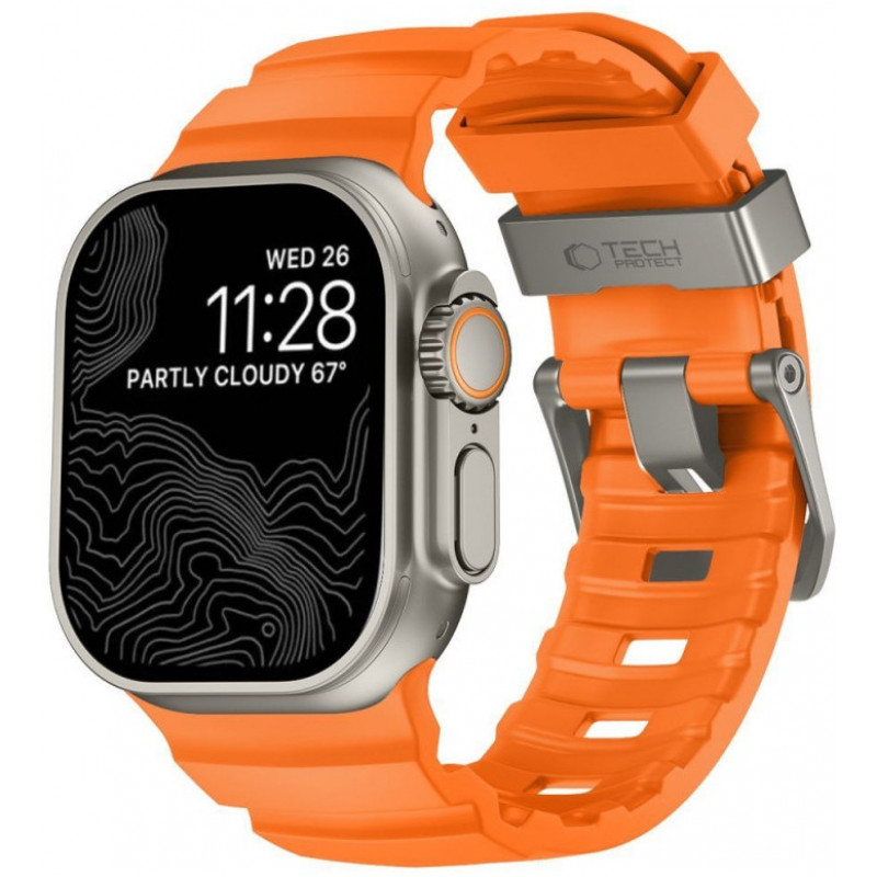 Tech-Protect Motion Apple Watch 8 / 9 / 10 / 11 / 12 / SE / Ultra 44/45/46/49 mm apyrankė, Signal Orange