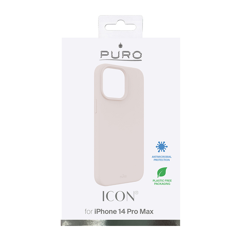 Puro ICON Antimicrobial dangtelis Apple iPhone 14 Pro Max, Pink Sand