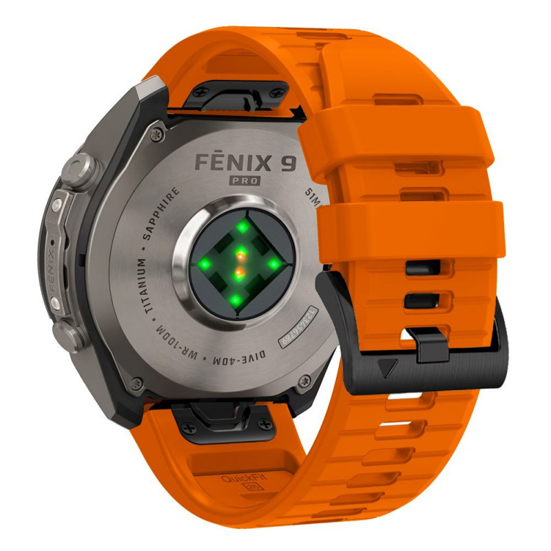 Tech-Protect silikoninis dirželis Garmin Fenix 5 / 6 / 6 Pro / 7 / 8 / 8 Pro / E / 9 / 9 Pro 51 mm, Signal Orange