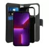 Puro Wallet Detachable MagSafe 2in1 PU odos dėklas su atvartu ir pinigine, skirtas iPhone 14 Pro Max, juodas