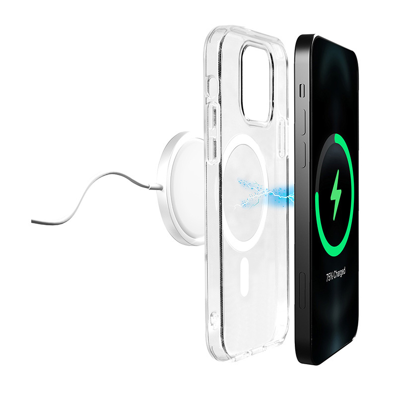 Puro Litemag MagSafe dėklas, skirtas Apple iPhone 14 Plus / 15 Plus, permatomas