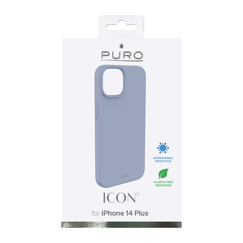 Puro ICON Antimicrobial Cover, skirta Apple iPhone 14 Plus / 15 Plus, Sierra Blue