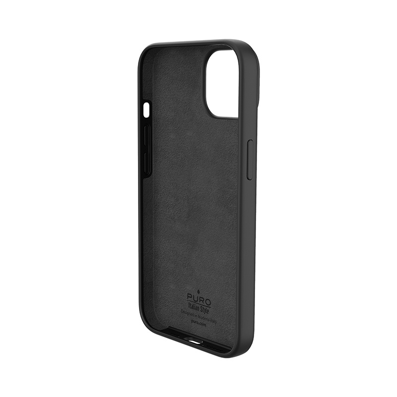 Puro ICON Antimicrobial dangtelis, skirtas Apple iPhone 14 Plus / 15 Plus, juodas