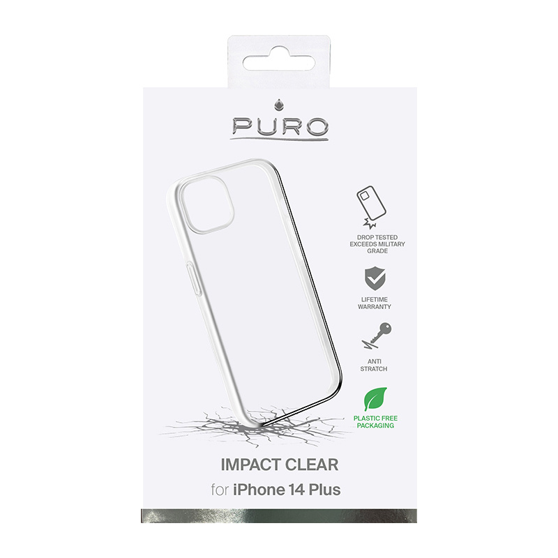 Puro Impact Clear skaidrus dėklas, skirtas Apple iPhone 14 Plus / 15 Plus, permatomas