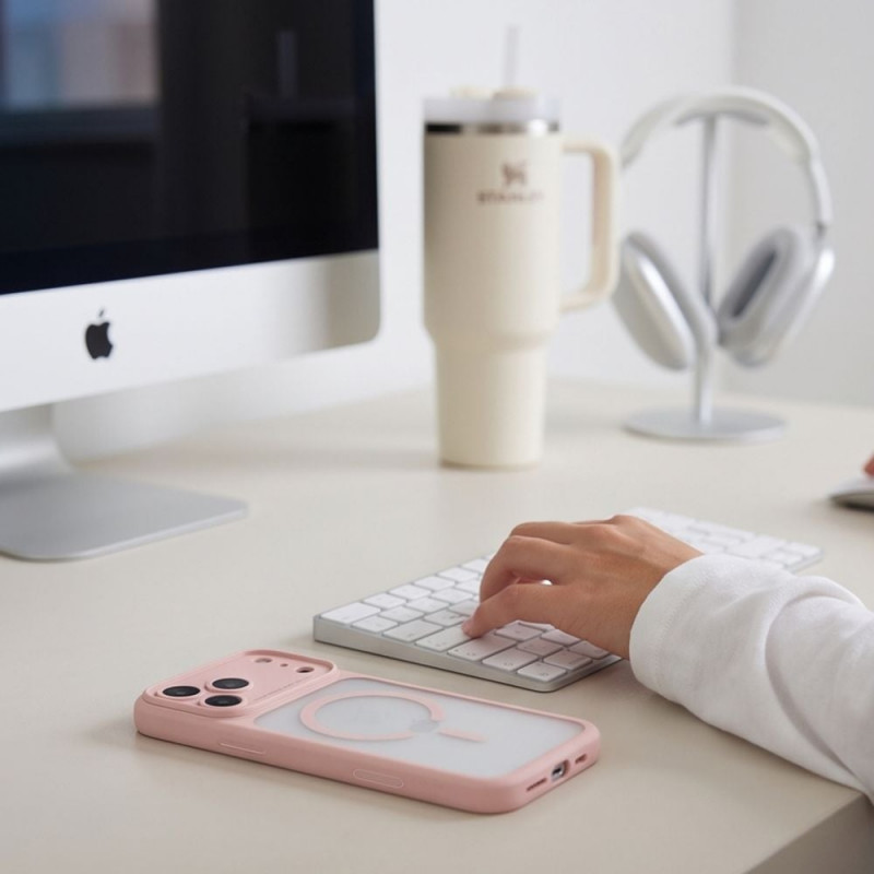 Tech-Protect Tech-Protect MagPeak MagSafe CC Apple iPhone 17 Pro / 18 Pro dėklas THP6114, matte pink
