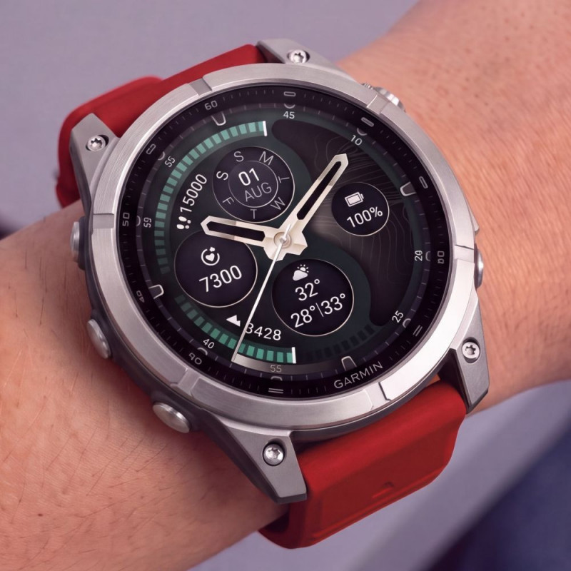 Tech-Protect silikoninis laikrodžio dirželis skirtas Garmin Fenix 5 / 6 / 6 Pro / 7 / 8 / 8 Pro / E / 9 / 9 Pro 47 mm, Crimson Red