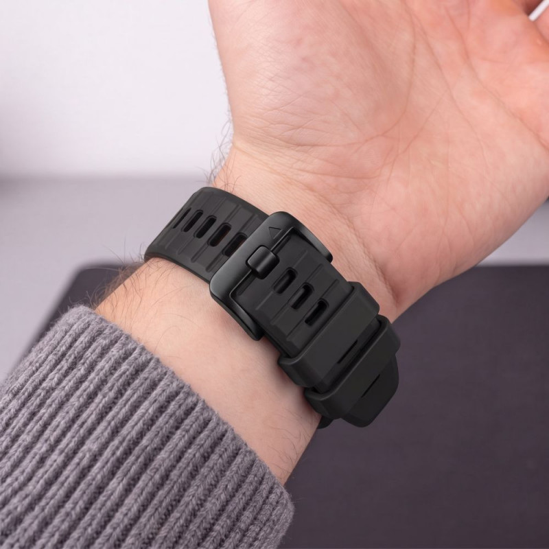 Tech-Protect silikoninis laikrodžio dirželis, skirtas Garmin Fenix 5 / 6 / 6 Pro / 7 / 8 / 8 Pro / E / 9 / 9 Pro 47 mm, Obsidian Black