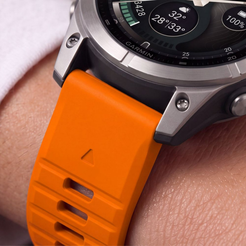 Tech-Protect silikoninis laikrodžio dirželis, skirtas Garmin Fenix 5 / 6 / 6 Pro / 7 / 8 / 8 Pro / E / 9 / 9 Pro 47 mm, Signal Orange