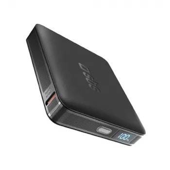 SBS HD 10W 5000mAh USB-C nešiojamas įkroviklis su LCD ekranu, juodas
