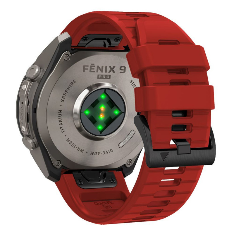 Tech-Protect silikoninis laikrodžio dirželis, skirtas Garmin Fenix 5 / 6 / 6 Pro / 7 / 8 / 8 Pro / E / 9 / 9 Pro 51 mm, Crimson Red