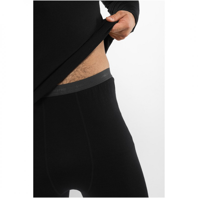 Viking Meriboo Man Set vyriškas merino apatinio sluoksnio komplektas, juodas, M