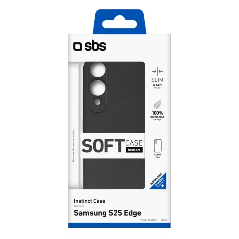SBS Instinct dėklas skirtas Samsung Galaxy S25 Edge, juodas