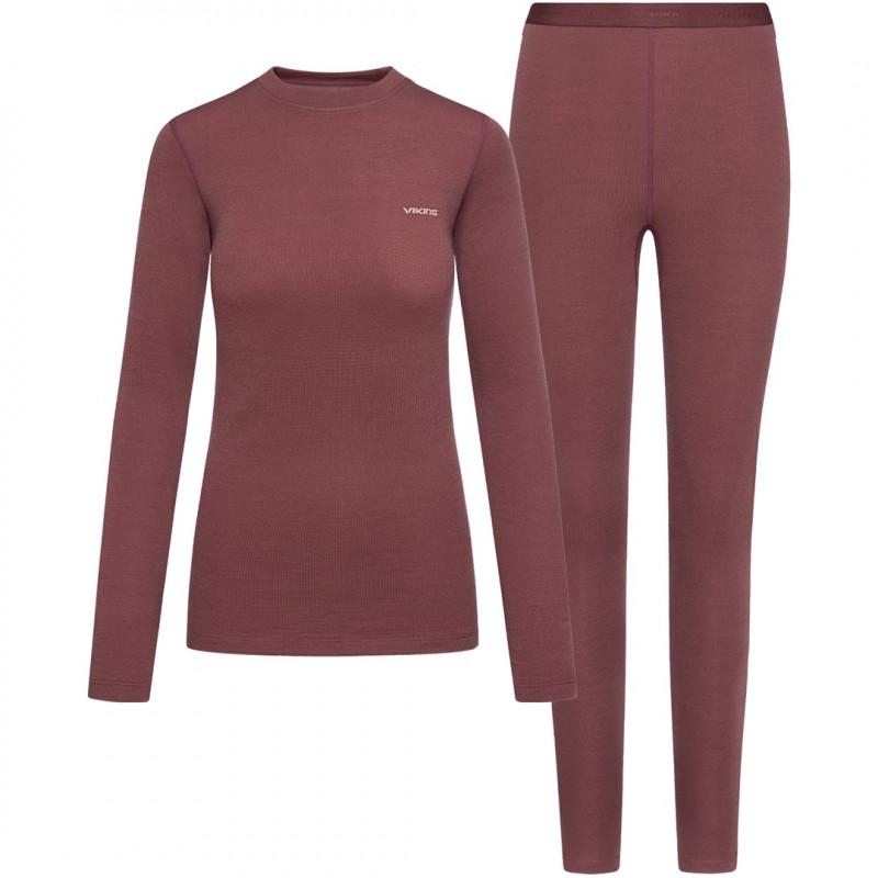 Viking Meriboo Lady Set Merino moteriškas apatinio sluoksnio komplektas, rožinis, M