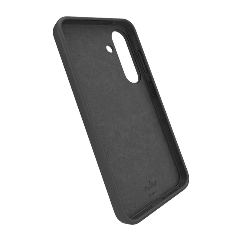 Puro Icon silikoninis dėklas skirtas Samsung Galaxy S25+, juodas