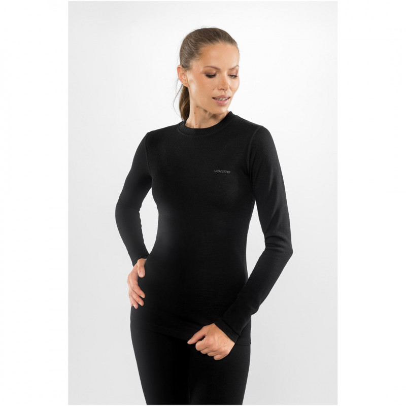Viking Meriboo Lady Set Merino moteriškas apatinis sluoksnis, juodas, S