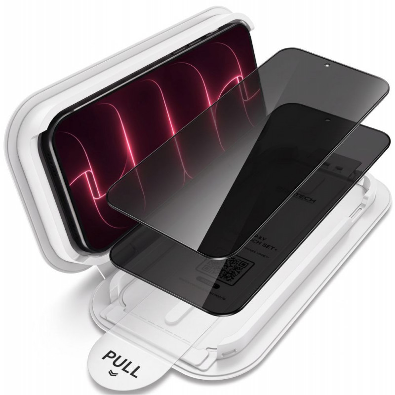 Tech-Protect OneTouch Set Spy+ privatumo grūdintas stiklas, skirtas Apple iPhone 18 Pro (2 vnt.)