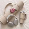 Tech-Protect Lamano dėklas, skirtas Apple AirPods Pro 3, su karabinu, Flamingo Bloom (rožinis ir smėlio spalvos)