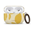 Tech-Protect Lamano dėklas, skirtas Apple AirPods Pro 3, su karabinu, Lemon Haze (geltonas ir baltas)