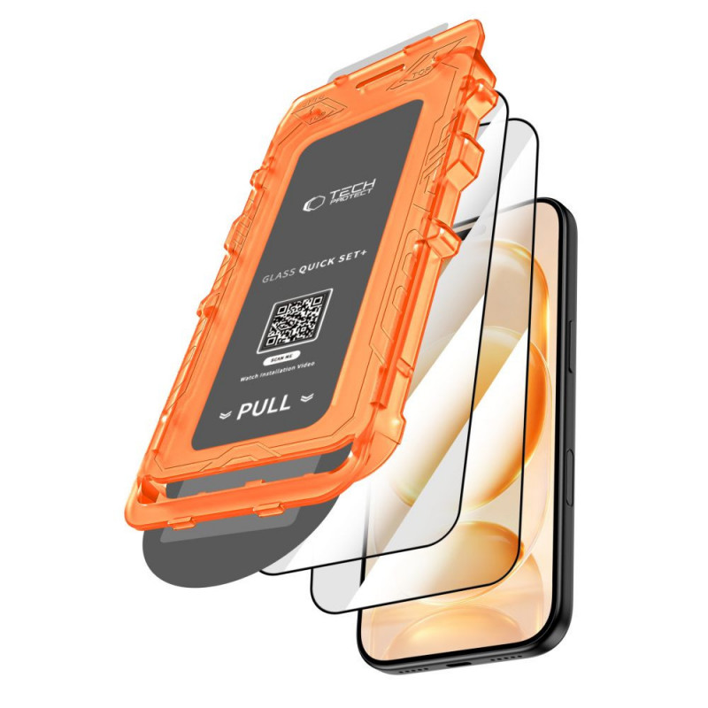 Tech-Protect Quick Set+ grūdintas stiklas, skirtas Apple iPhone 17 Pro Max / 18 Pro Max, juodas (2 vnt.)
