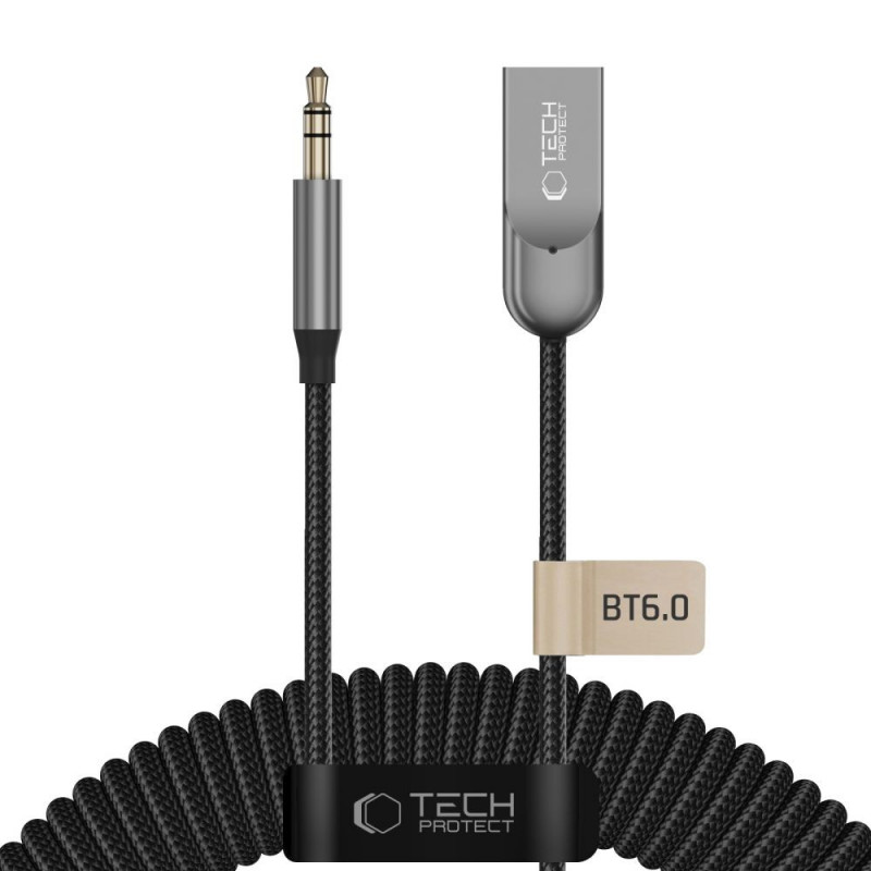 Tech-Protect Ultraboost AU04 Bluetooth 6.0 garso adapteris su AUX 3,5 mm, pilkas
