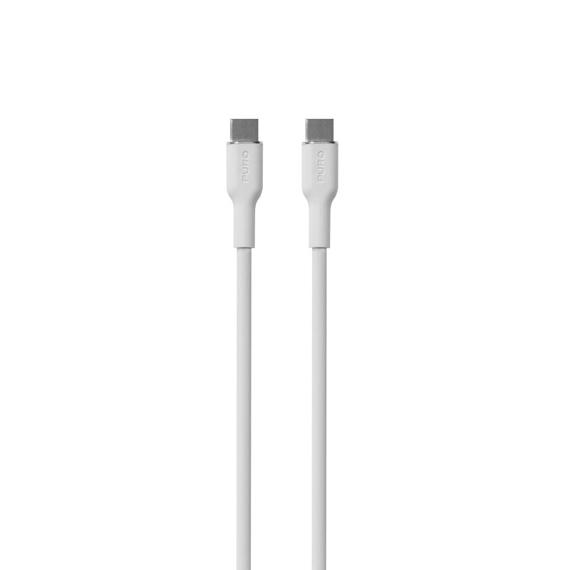 Puro ICON Soft USB-C–USB-C kabelis PUR671, 1,5 m, baltas