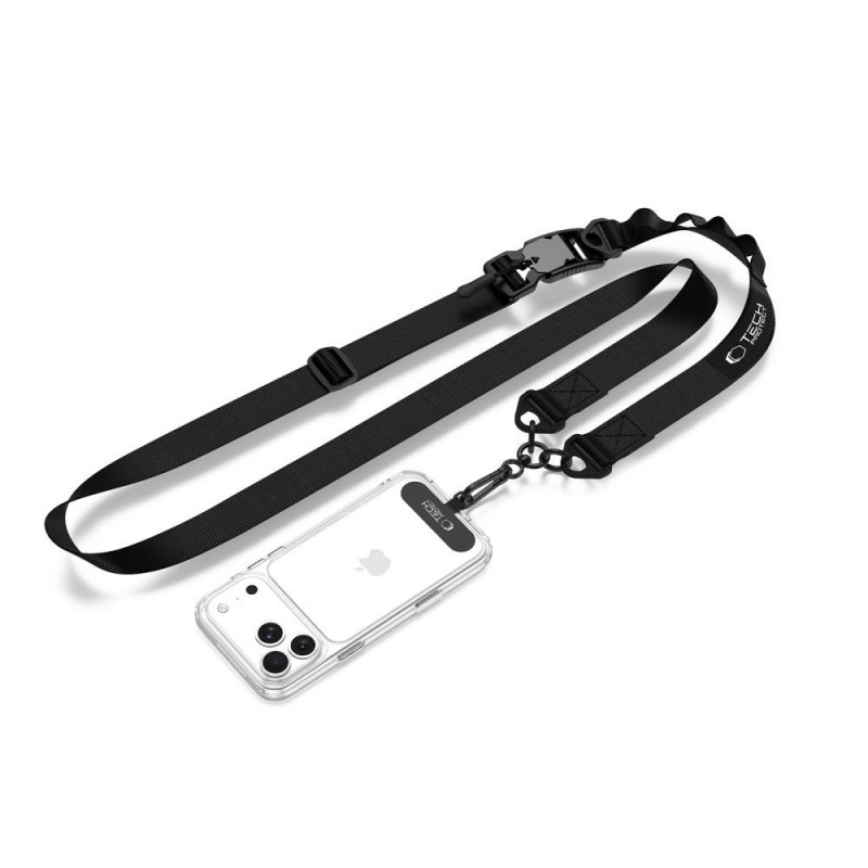 Tech-Protect C9S Rope Crossbody telefono dirželis, juodas