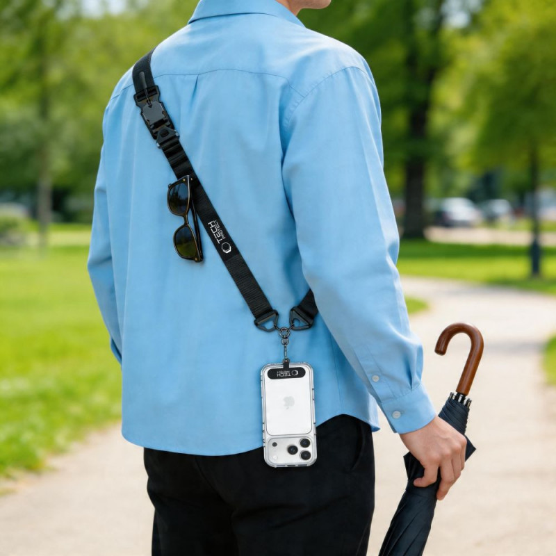 Tech-Protect C9S Rope Crossbody telefono dirželis, juodas