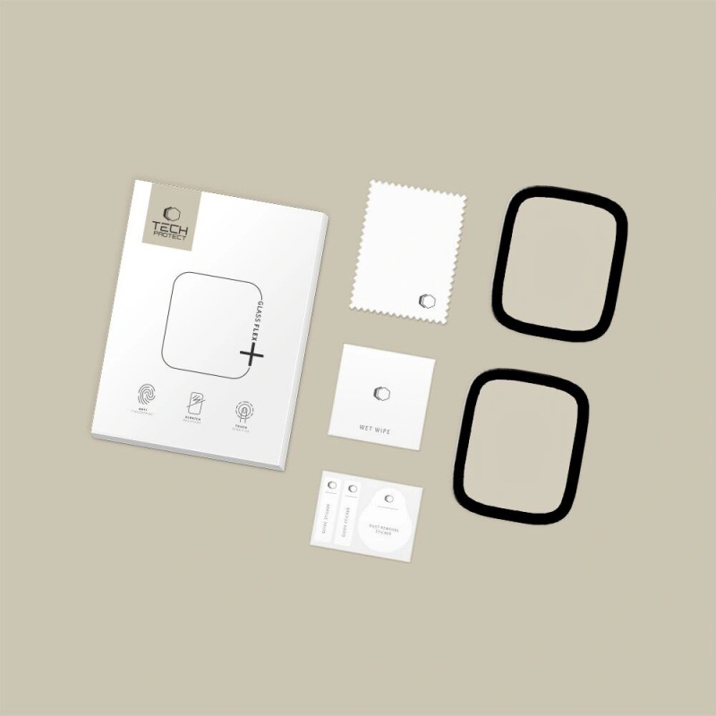 Tech-Protect Glass Flex+ hibridinis stiklas, skirtas Apple Watch 4 / 5 / 6 / SE 1 / 2 / 3 40 mm, juodas (2 vnt.)