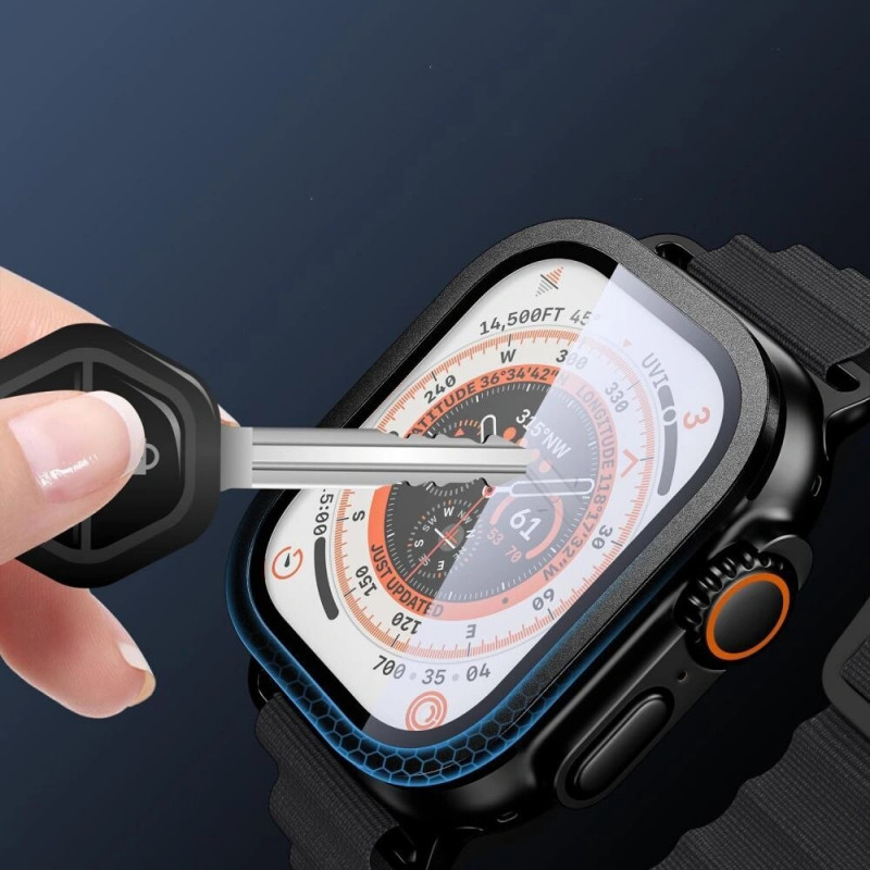 Tech-Protect Glass Ring grūdintas stiklas, skirta Apple Watch Ultra 49 mm, sidabrinis ir juodas (2 vnt.)