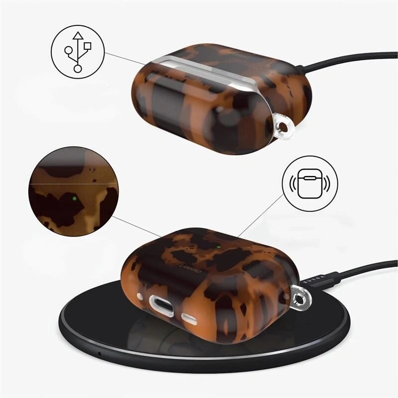 Tech-Protect Lamano dėklas, skirtas Apple AirPods Pro 3, juodas ir rudas