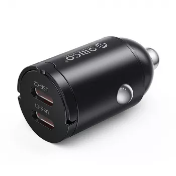Orico MiniRing MR-30-2C 30W 2x USB-C automobilinis įkroviklis, juodas