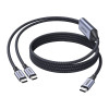 UGREEN L533 2in1 USB-C kabelis, USB-C į 2x USB-C PD 140W, 2 m, juodas