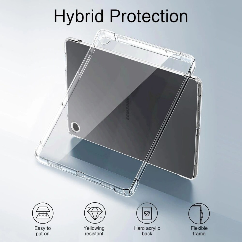 Tech-Protect FlexAir planšetinio kompiuterio dėklas, skirtas Samsung Galaxy Tab A9 / A11 8.7 (X110 / X115 / X133 / X135), permatomas