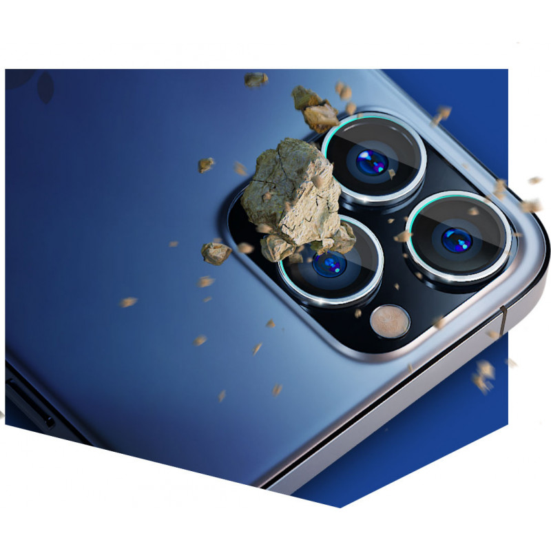 3MK Lens Protection Pro Apple iPhone 14 fotoaparato objektyvo apsauginė plėvelė iš stiklo, 3MK3951, sidabrinė