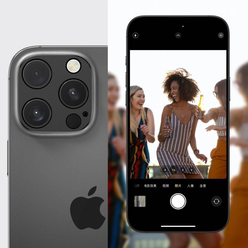 Tech-Protect Camalloy Fit+ fotoaparato modulio dangtelis, skirtas Apple iPhone 17 Pro Max, sidabrinis