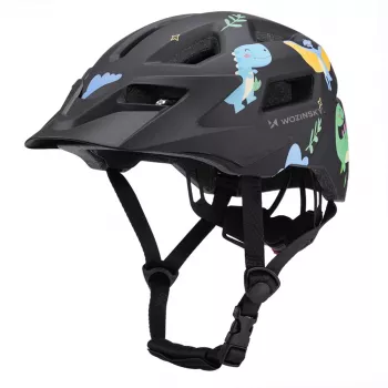 Wozinsky vaikiškas kalnų dviračių šalmas su nuimamu skydeliu, dydis XS (48-52 cm), juodas